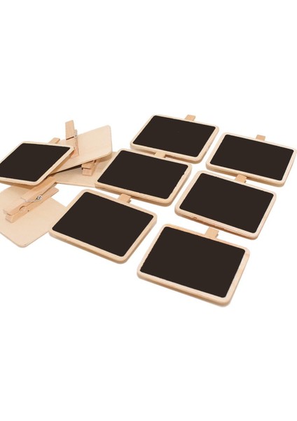 10 Ahşap Mesaj Panosu Küçük Min Kullanılabilir Parti Için 6x4.8x0.2cm (Yurt Dışından)