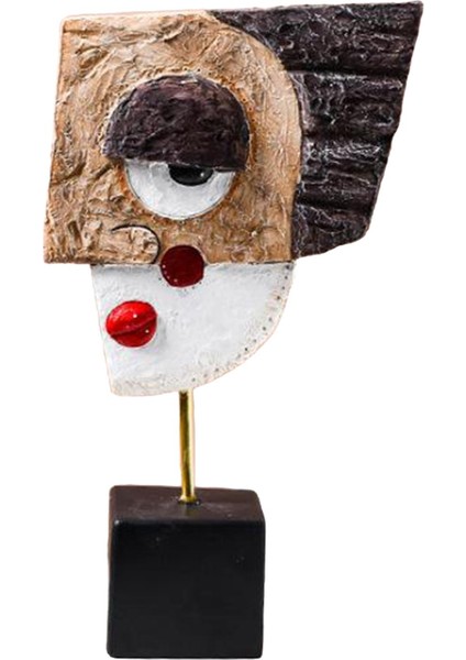 Yenilikçi Dekoru - Reçine Heykeli Modern Soyut Yüz Heykeli 21X11.5X5CM (Yurt Dışından)