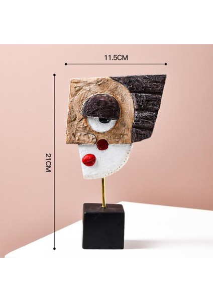 Yenilikçi Dekoru - Reçine Heykeli Modern Soyut Yüz Heykeli 21X11.5X5CM (Yurt Dışından) fiyatları