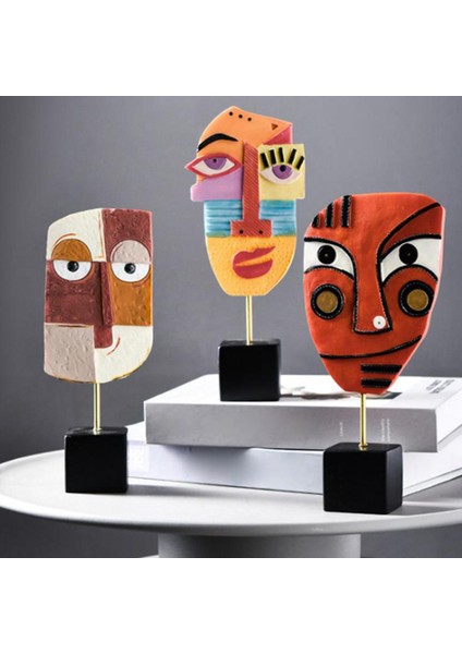 Yenilikçi Dekoru - Reçine Heykeli Modern Soyut Yüz Heykeli 21X11.5X5CM (Yurt Dışından) fırsatları