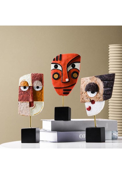 Yenilikçi Dekoru - Reçine Heykeli Modern Soyut Yüz Heykeli 21X11.5X5CM (Yurt Dışından) indirimleri