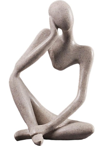 Düşünen Heykel Reçine Soyut Heykel Kumtaşı Modern Figürinler Koleksiyonluk Düşünme Doğru (Yurt Dışından)