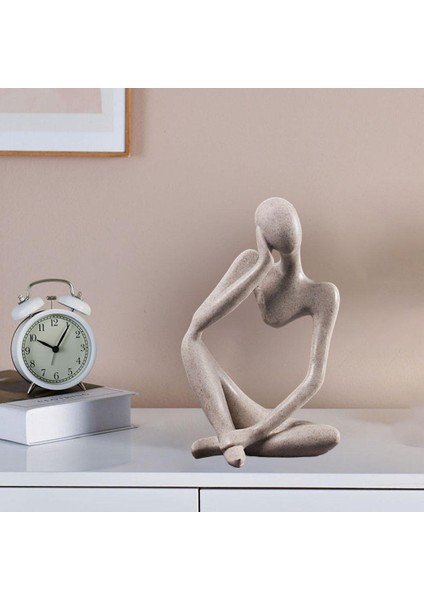 Düşünen Heykel Reçine Soyut Heykel Kumtaşı Modern Figürinler Koleksiyonluk Düşünme Doğru (Yurt Dışından) fırsatları