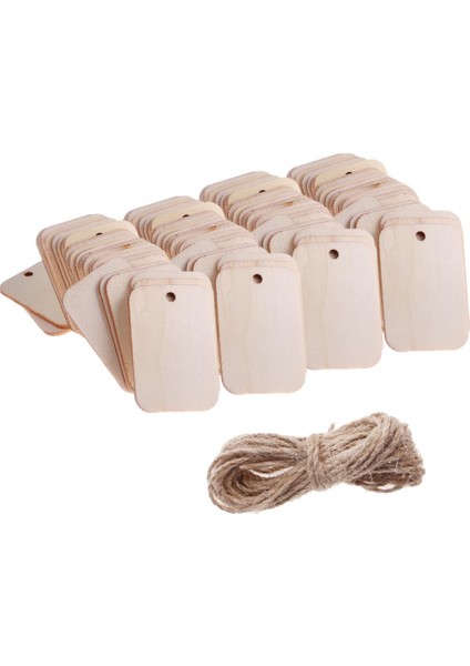100 Doğal Boş Ahşap Dikdörtgen Düğün Noel Için I (Yurt Dışından)