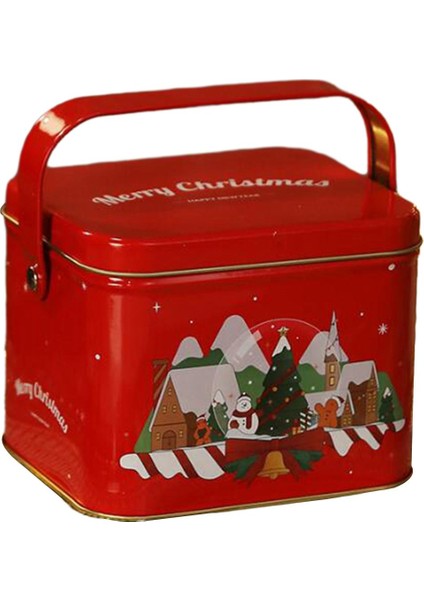 Noel Hediyesi Teneke Kutu Küçük Kurabiye Kutuları Ş Goody Treat Irmızı (Yurt Dışından) modelleri