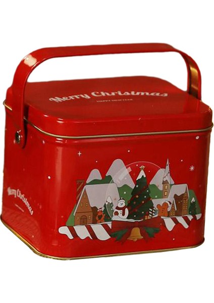 Noel Hediyesi Teneke Kutu Küçük Kurabiye Kutuları Ş Goody Treat Irmızı (Yurt Dışından) indirimleri