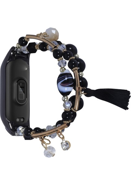 Xiaomi Mi Band 4/3 Için Yuvarlak Boncuklu Zincir Watch Band (Yurt Dışından)