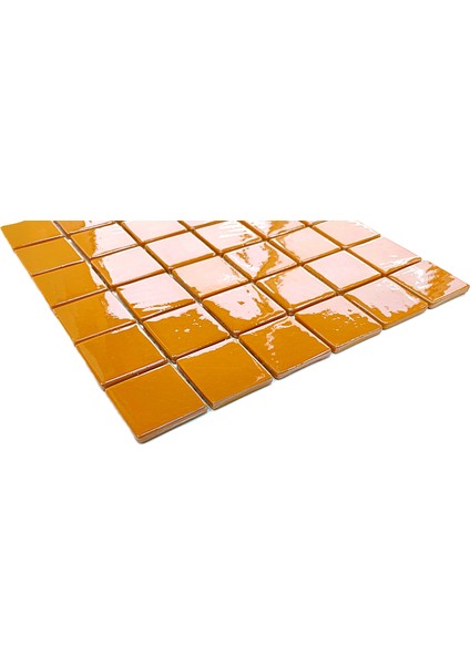 Mutfak Tezgah Arası, Banyo, Sauna, Spa, ve Yaşam Alanlarının Tüm Yüzeyleri Için. Sarı 31.5X31.5 Cm. Fileli Cam Mozaik. ( 10 File Karo = 1 M2 Fiyatıdır )
