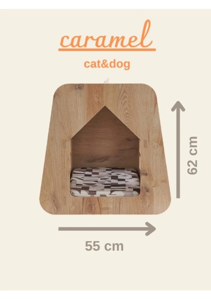 ED PET DİZAYN Caramel 30*50 Kedi Köpek Evi Yıkanabilir Kumaş Minderi ile Beraber fırsatları