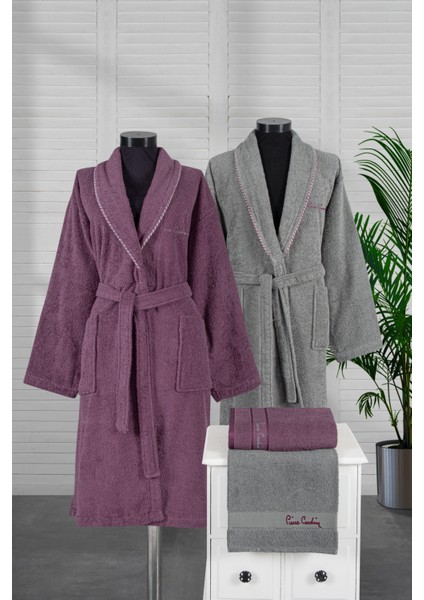 4'lü Aile Seti Ribbon Mürdüm-Gri