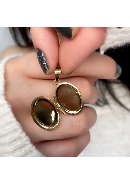 Içine Fotoğraf Koyulan Altın Kolye Ucu AH42 fiyatları