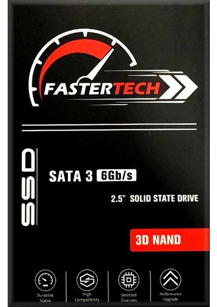 Fastertech SSD 256GB 2,5" Sata 3 500/550 MB 3D Tüm Notebook/laptop/dizüstü Bilgisayarlara Uyumludur