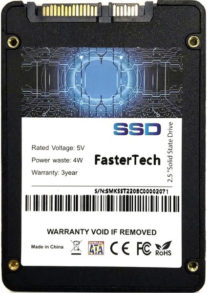 Fastertech SSD 256GB 2,5" Sata 3 500/550 MB 3D Tüm Notebook/laptop/dizüstü Bilgisayarlara Uyumludur