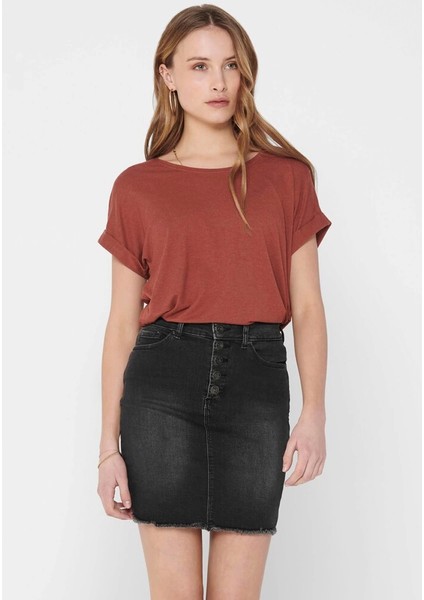 15106662 Genis Yaka Kol Katlamali Kadin Body - Kiremit