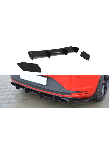 Seat Leon Mk3 Cupra Arka Tampon Splitteri Parlak Siyah 2012-2016 modelleri