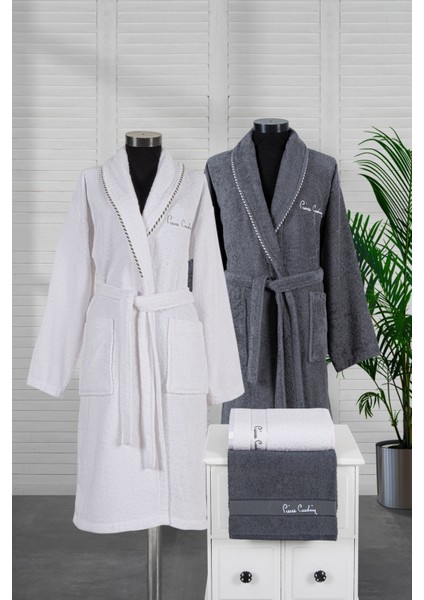 4'lü Aile Seti Ribbon Antrasit-Beyaz