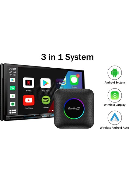 TBox Ambient Android 13, 8+128GB, Google PlayStore, Netflix, YouTube, Kablosuz/Wireless CarPlay & Android Auto SIM Kart Destekli SM6225 Chipset Android Box