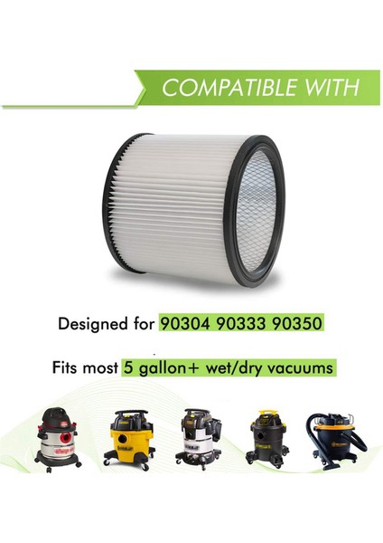 90304 90350 5 Galon ve Büyük Islak ve Kuru Elektrikli Süpürge Aksesuarları Için 2x Yedek Hepa Filtre (Yurt Dışından)