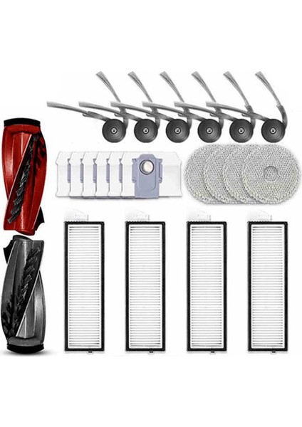 Qrevo CURVE/P20 Pro Robot Süpürge Ana Yan Fırça Hepa Filtre Paspas Pedleri Toz Torbaları Yedek Parçaları (Yurt Dışından)