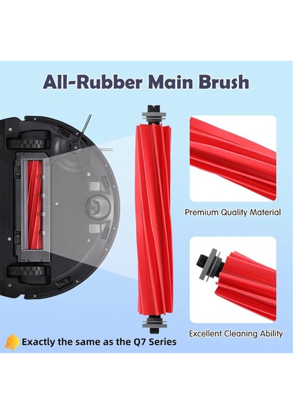 Roborock Q7 / Q7+ / Q7 Max / Q7 Max+ Robot Vakum Ana Yan Fırça Hepa Filtre Mop Bez Torbaları Aksesuarları (Yurt Dışından)