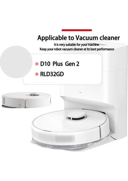 D10 Plus Gen 2/RLD32GD Robot Süpürge Için Aksesuar Seti Ana Yan Fırça Hepa Filtre Toz Torbası Paspas Bezi (Yurt Dışından)