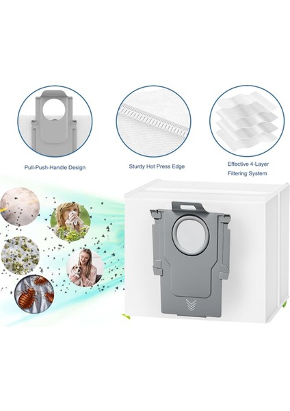 T8/T8PLUS S7 S8 S8+/q5+ +/ Max+ Pro Ultra G10PRO/G20 G10S/G10S Pure Vacuum Parçaları Için Toz Torbası 12 Adet (Yurt Dışından)