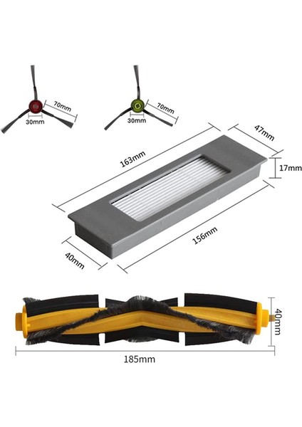 Ana Fırça Yan Fırça Hepa Filtresi Ecovacs 950 920 T5 ile Uyumlu (Yurt Dışından)