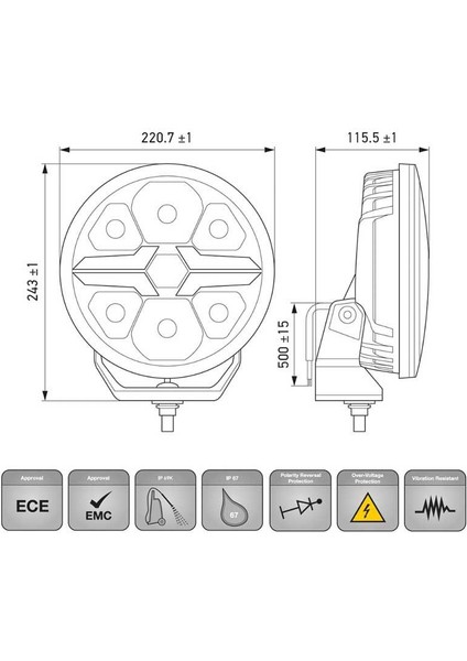 Off-Road Valuefit Blade LED Uzun Far Siyah 17W 9" Beyaz Isik 1FJ357199-041 fırsatları
