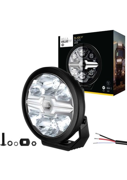Off-Road Valuefit Blade LED Uzun Far Siyah 18W 9" Beyaz Isik 1FJ357199-051