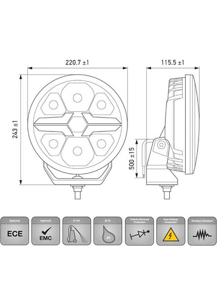 Off-Road Valuefit Blade LED Uzun Far Siyah 18W 9" Beyaz Isik 1FJ357199-051 fırsatları