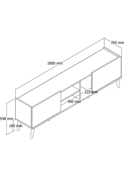 Lotus (Ahşap Ayaklı) Tv Ünitesi Sepet Rengi 1350