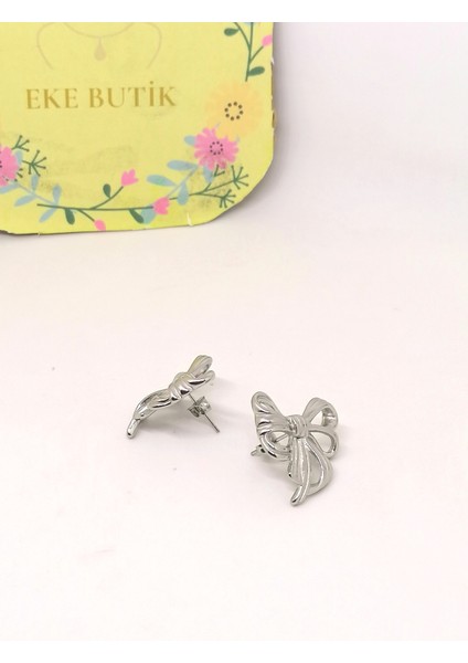 Çelik Fiyonk Küpe Gümüş Çivili modelleri