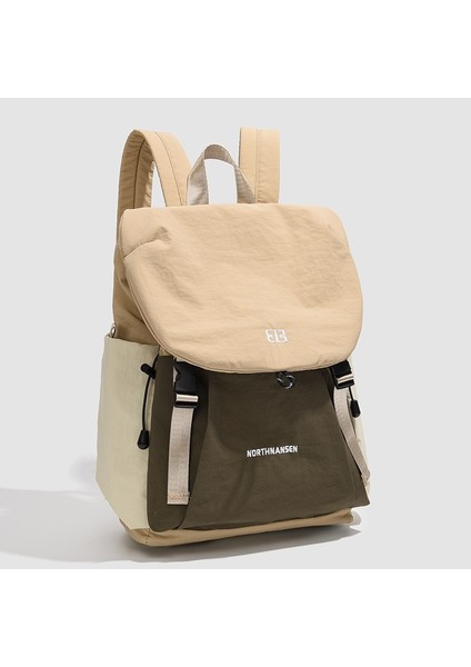 Sırt Çantası Kız Üniversite Öğrencileri Kontrast Renk Büyük Kapasiteli Rahat Hafif Seyahat Sırt Çantası Işe Gidiş Okul Çantası (Yurt Dışından)