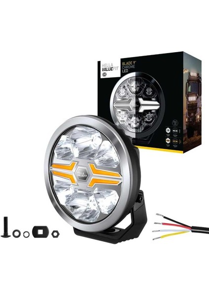 Off-Road Valuefit Blade LED Uzun Far Krom 17W 9" Beyaz-Amber Isik 1FJ357199-021