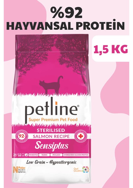 Petline Natural Sensiplus Adult Sterilised Tavuklu Kısırlaştırılmış Yetişkin Kedi Maması 1.5 kg