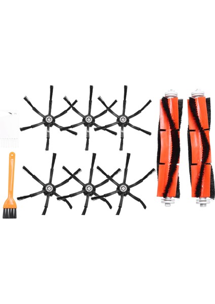 Ana Fırça +Temizleme Fırçası +6 Kollu Yan Fırça Süpürge Parçalarına Uygun (Yurt Dışından)