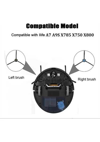 A7/A9S/X785/X750/X800 Robotlu Süpürge Parçaları Için 8 Çift Yan Fırçalar Yıkanabilir Temizleme Fırçaları (Yurt Dışından)