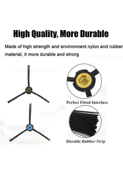 A7/A9S/X785/X750/X800 Robotlu Süpürge Parçaları Için 8 Çift Yan Fırçalar Yıkanabilir Temizleme Fırçaları (Yurt Dışından)