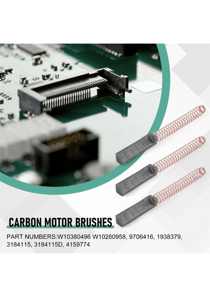10 Adet Karbon Motor Fırçaları Yedek Parçalar Motor Fırçası Mikserler Için W10380496 W10260958 4162648 (Yurt Dışından)