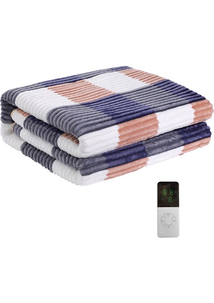 Elektrikli Battaniye Elektrikli Yatak Ev Elektrikli Yatak Battaniyesi Çift Kişi Çift Kontrol Gri Mavi Ab Tak (Yurt Dışından)