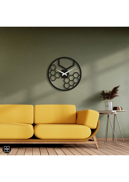 Altıgen Dekoratif Metal Saat