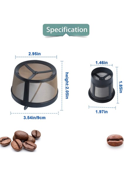 K-Duo Essentials ve K-Duo Makinesi Için Yeniden Kullanılabilir Örgülü Öğütülmüş Kahve Filtre Sepeti, K Cup Için Kahve Fincanı Pod'u (Yurt Dışından)