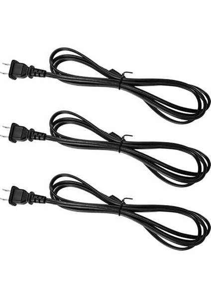 Kalıplı Fişli 3 Paket Lamba Kablosu, Kablolama Için Lamba Kablosu Uçları Soyulmuş (Siyah, 6 Feet) Abd Fişi (Yurt Dışından)