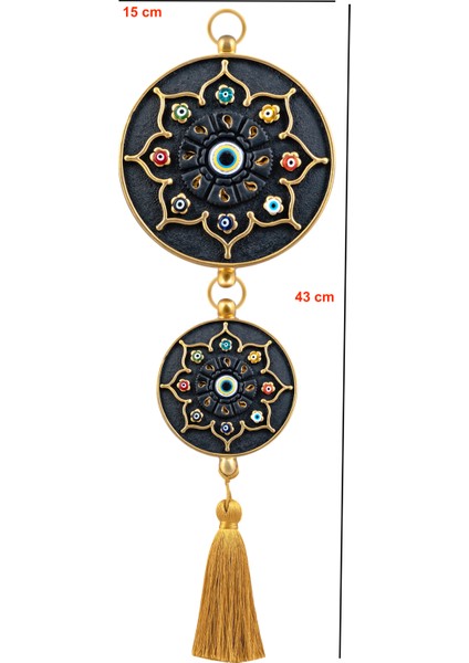 El Yapımı Duvar Süsü Dekoratif İkili Nazarlık SİYAH Ev Hediyesi modelleri