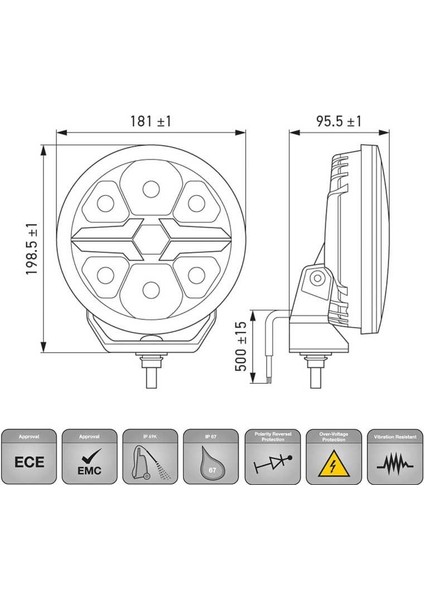 Off-Road Valuefit Blade LED Uzun Far Siyah 22W 7" Beyaz Isik 1FJ357198-041 fırsatları