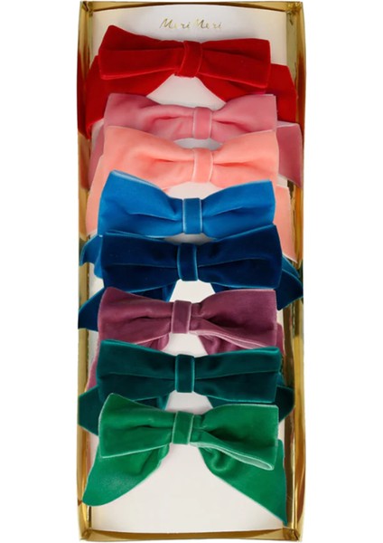 - Radiant Velvet Bow Hair Clips - Parlak Kadife Fiyonklu Tokalar