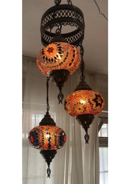Otantik Osmanlı Dekoratif Mozaik Lamba (No:3) 3'lü Set
