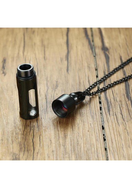 48MM Çelik Cam Açılabilir Vidalı Urn Kolye Saç Siyahı (Yurt Dışından)