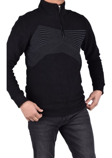BRG-95001 Yarım Fermuarlı Kazak/siyah/l modelleri