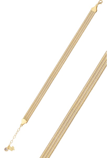 Üçlü Balıksırtı Altın Bileklik CGKBLK0215